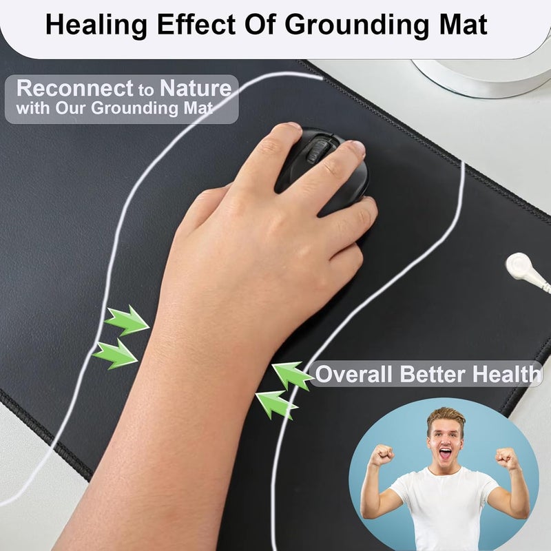 HUNAIGEE Grounding Mat Grounding Sheet UK for Improved Sleep 25x30cm Earthing Mat Grounding Well Therapy Better Sleep Stress Relief Black - Image 4
