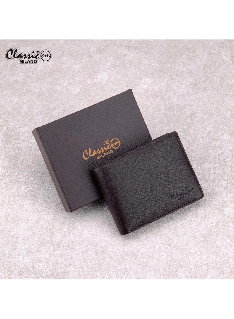 Classic Milano Brown (GTF-01-EM) Classic Milano Men’s Wallet – Slim Bifold Leather Wallet for Men with RFID Blocking, Multiple Card Slots & Middle Zip – Stylish Mens Purse Wallets Gift for Husband, Father for Men | Best Price UAE
