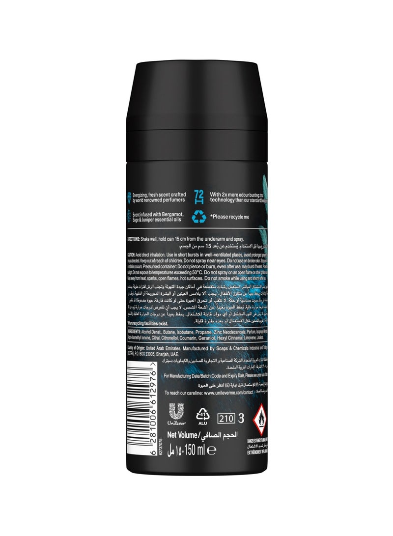 Axe Aqua Bergamot Fine Fragrance Premium Deodorant Body Spray 150ml - Image 2