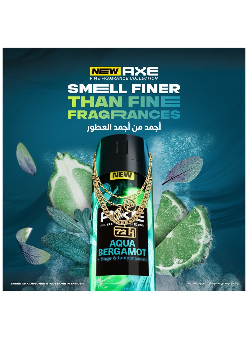 Axe Aqua Bergamot Fine Fragrance Premium Deodorant Body Spray 150ml - Image 3