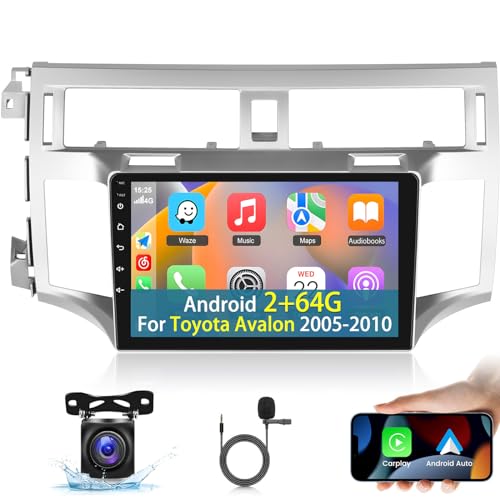 NHOPEEW 2+64G Android Car Stereo for Toyota Avalon 2005-2010 - Wireless Carplay and Android Auto - Car Radio with 9 inch Touch Screen/Multiple UI/WiFi/GPS/Mirror Link/SWC + AHD Backup Camera - Image 1