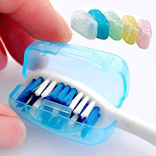 Cute critters 5 Pcs Toothbrush Holders & Tumblers Portable Toothbrush Head Cover Holder Travel Hiking Camping Brush For Toothbrush Clean Random Color(Plastic, Blue) - Image 3