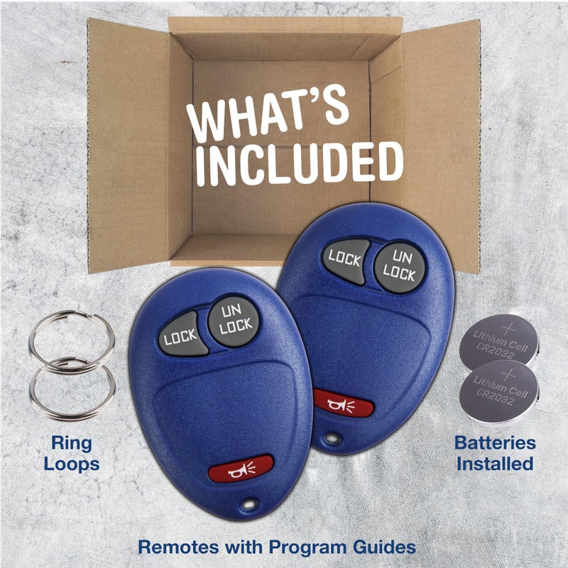 KeylessOption 2X KeylessOption Key Fob Replacement for 2001 2002 2003 2004 2005 2006 2007 2008 2009 2010 2011 2012 Chevrolet Colorado Hummer GMC Canyon Pontiac Isuzu Remote, 3-Button L2C0007T, Locksmith Required - Image 2