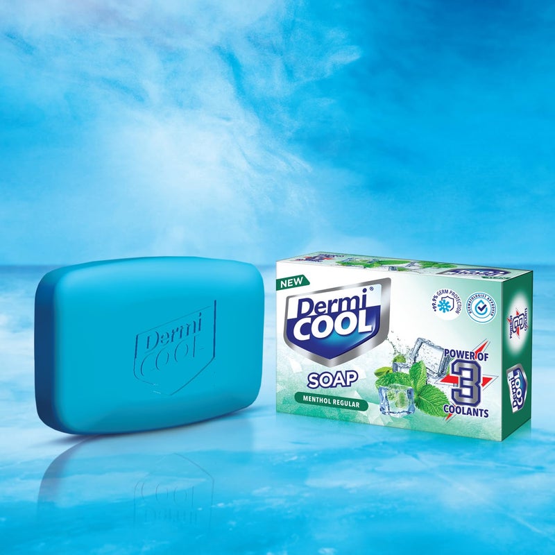Dermicool Soap With The Power Of 3 Coolants  Camphor Menthol Thyme Oil  999 Germ Protection  125 GM Each  Pack of 5 - Image 4