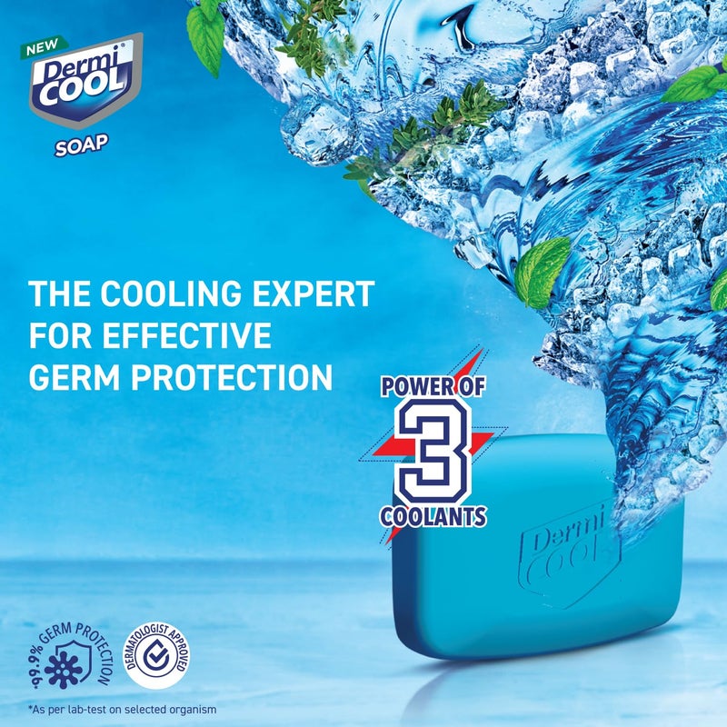 Dermicool Soap With The Power Of 3 Coolants  Camphor Menthol Thyme Oil  999 Germ Protection  125 GM Each  Pack of 5 - Image 5
