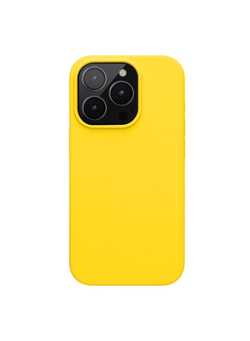 أكسسور  جراب سيليكون لجهاز iPhone 12 Pro (6.1 بوصة) - غطاء واقٍ ناعم الملمس مقاوم للصدمات بتصميم نحيف باللون الأصفر، جراب هاتف متين مضاد للخدش - Image 1