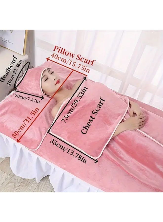 Grey 3 Piece Beauty Salon Towel Set Absorbent Facial Cleansing Skincare Pillow Chest Wrap Headband - Image 3