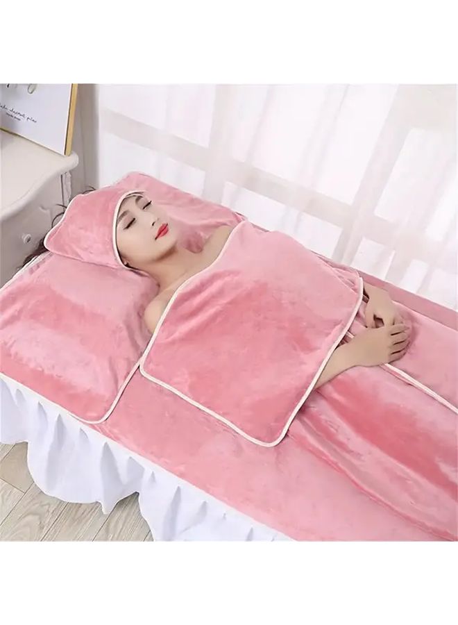 Grey 3 Piece Beauty Salon Towel Set Absorbent Facial Cleansing Skincare Pillow Chest Wrap Headband - Image 2