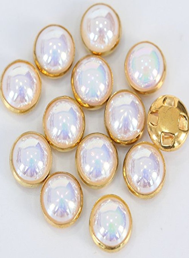 MEYA AB Crystal Pearls Beads Silver/Gold Claw Rhinestones Round Sew On Clothing Stones (AB Gold Claw, 8MM) - Image 1