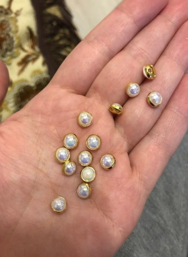 MEYA AB Crystal Pearls Beads Silver/Gold Claw Rhinestones Round Sew On Clothing Stones (AB Gold Claw, 8MM) - Image 5