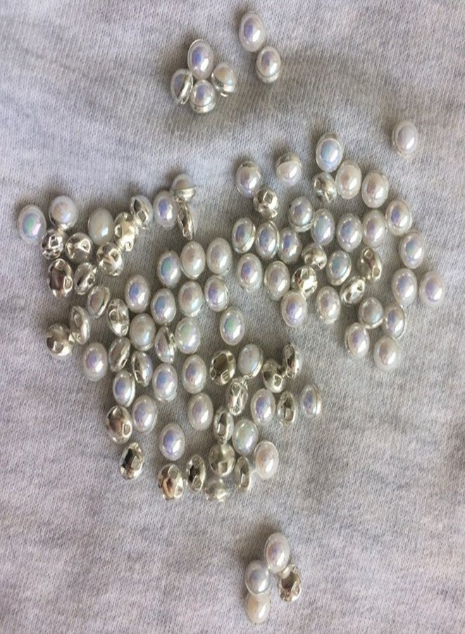 MEYA AB Crystal Pearls Beads Silver/Gold Claw Rhinestones Round Sew On Clothing Stones (AB Gold Claw, 8MM) - Image 4