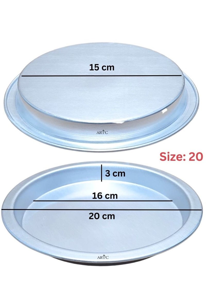اي ار تي سي ARTC قالب دائري سميك وسميك عالي الجودة ، للطهي الحلو والحلوى وصحن تقديم 20cm فضي  - Image 2