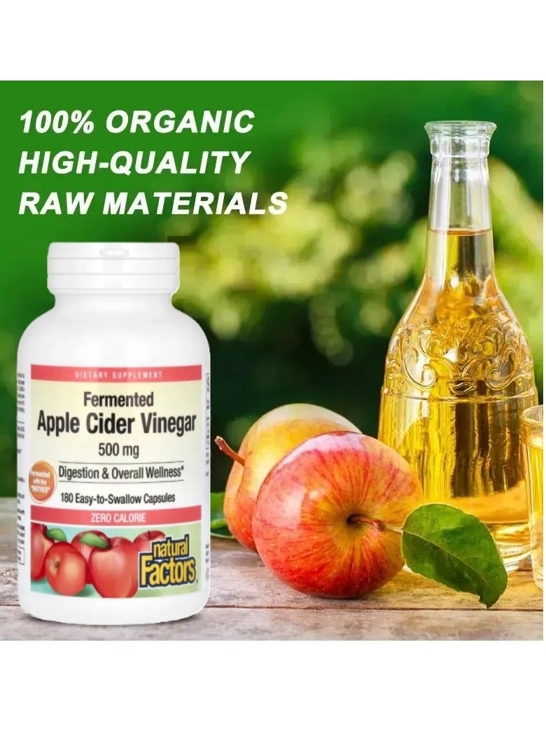 natural Factors Natural Factors Fermented Apple Cider Vinegar 500 mg 180 Easy to Swallow Capsules - Image 5