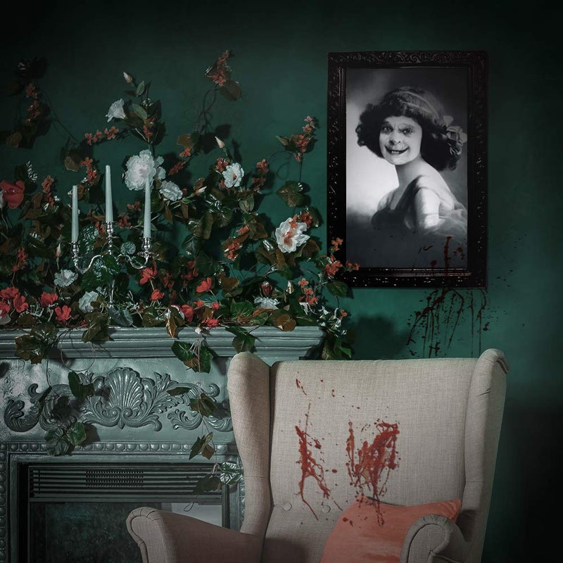 YBB 3 Pack Halloween Moving Picture Frame  3D Changing Face Horror Portrait Scary Decoration for Home Halloween Party  Castle  Haunted House Decor - Image 5