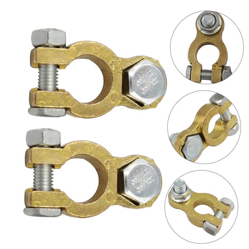 Heavy Duty Brass Car Battery Terminal Connectors Clamps with Washers - Image 5