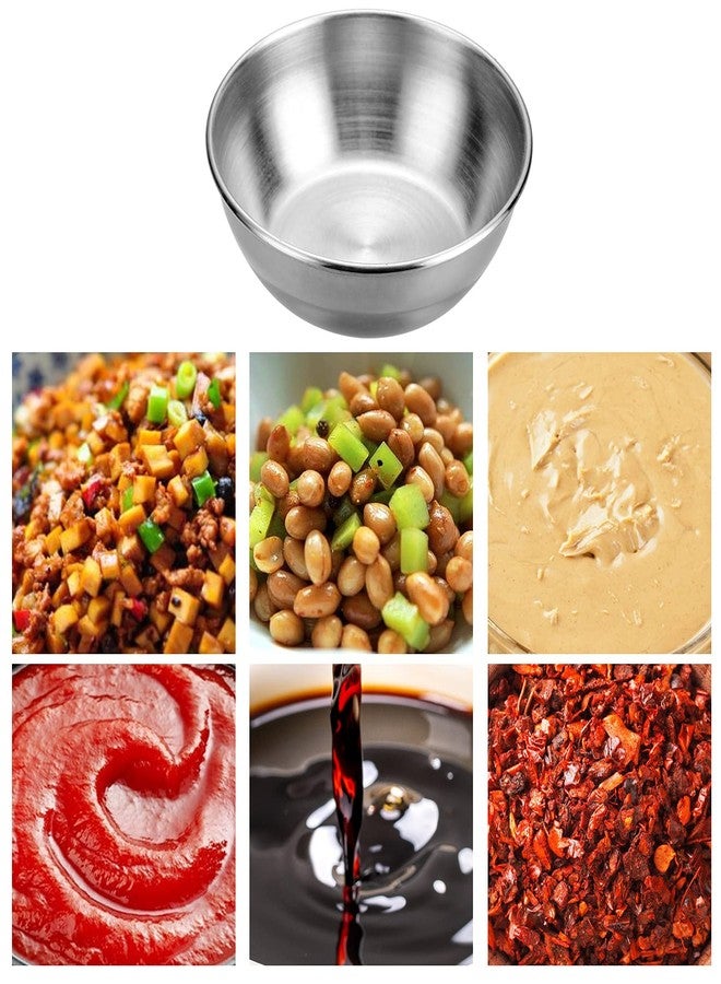 DINYWOW 12pcs Sauce Dishes 3.2 Inch Stainless Steel Round Seasoning Dishes Bowls Condiment Cups Sushi Dipping Small Dish Bowl Saucers Mini Appetizer Plates Silver Color - Image 5