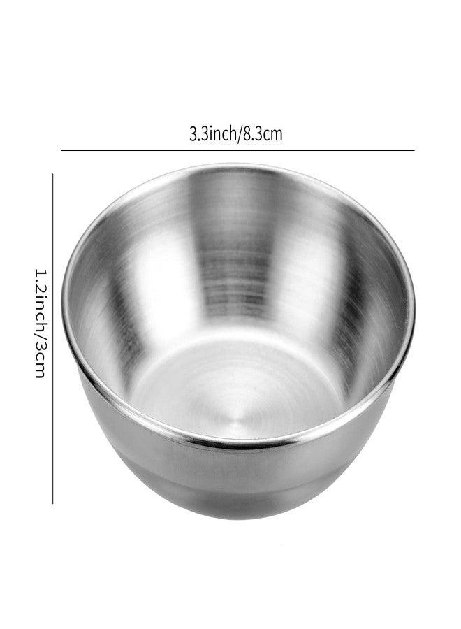 DINYWOW 12pcs Sauce Dishes 3.2 Inch Stainless Steel Round Seasoning Dishes Bowls Condiment Cups Sushi Dipping Small Dish Bowl Saucers Mini Appetizer Plates Silver Color - Image 3