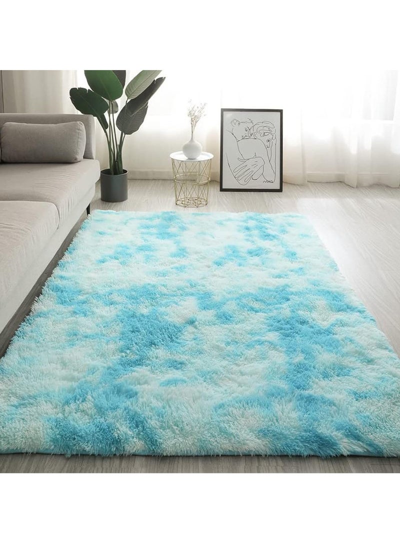 MONOGUE Super Soft Tie Dye Plush Area Rug Fluffy Shaggy Non-Slip Carpet for Bedroom Living Room - Image 1
