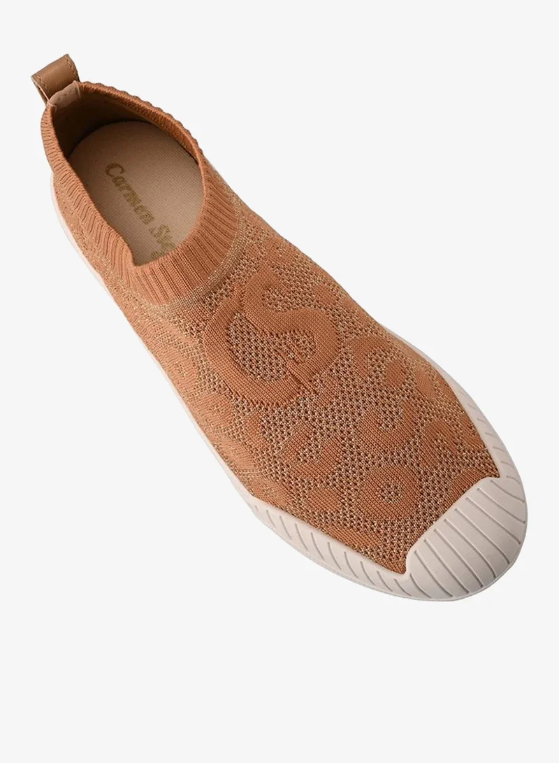 Carmen Steffens  Knitted Nutela Sneakers with Texture for Women | Best Price UAE