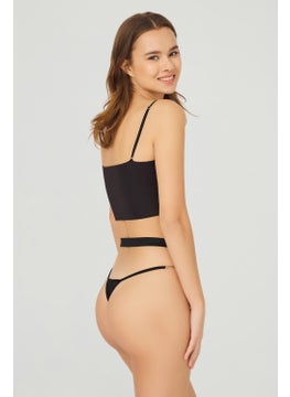 COTTONHILL Black Lace Chain Detailed Fancy Thong Panties  - Image 3