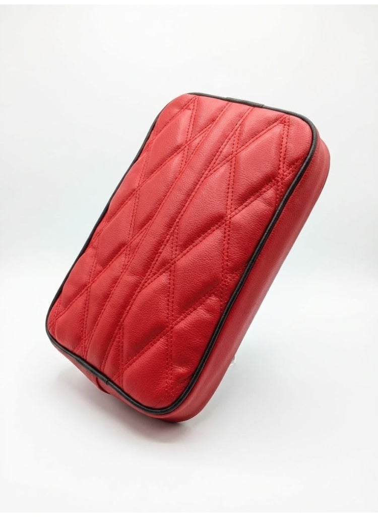 Center Console Armrest Cushion made of Memory Foam for Most Cars - black\Red - Image 2