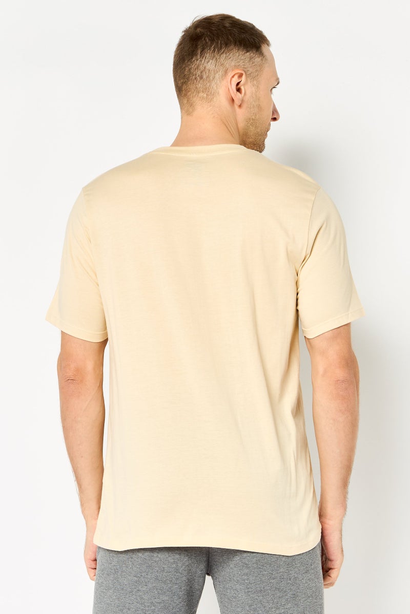 Reebok Men Sportswear Fit Short Sleeve Outdoor T-Shirt, Cream - Image 4