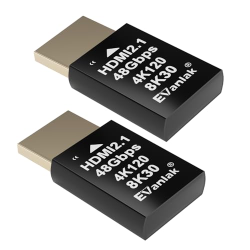 EVanlak 4K 120Hz HDMI 2.1 Dummy Plug edid Headless – High-Resolution Virtual Display Emulator for PC, VR Headsets Cryptocurrency Mining | Supports 8K @30Hz, Headless Ghost Display Adapter-2P - Image 1