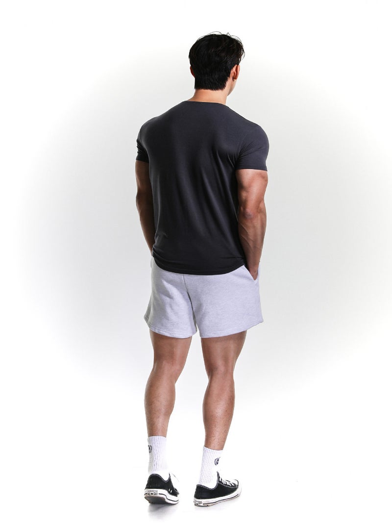 Muscle Fitness Sports T-shirt Men's Korean-style V-neck Fashionable Quick-drying Breathable Training Top Summer Solid Color Texturous Short Sleeve - Image 4