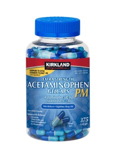Kirkland Signature Extra Strength Rapid Release Acetaminophen 500Mg Pm Pain Fever Reducer Nighttime Sleep Aid 375 Gelcaps  - Image 1