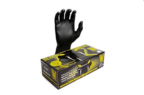 Black Mamba Powder Free Industrial Strength Nitrile Gloves With Raised Torque Grip 100 Glove BOX LARGE