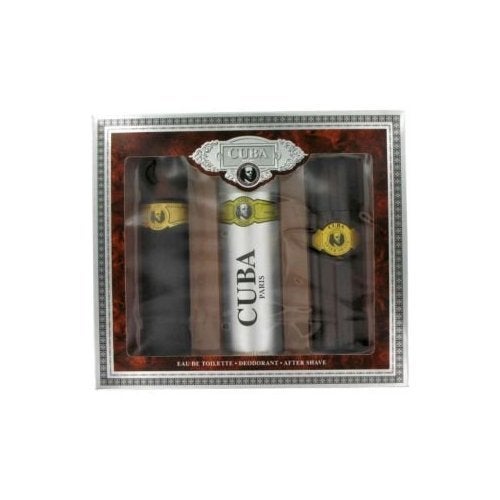 Cuba Gold Gift Set by Fragluxe  33 oz Eau De Toilette Spray  33 oz After Shave Spray  67 oz Body Deodorant Spray for Men  Scent of Bergamot Lavender Woods and Jasmine  Ideal for Night Wear