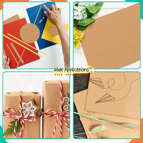 Hlonon 50 Sheets Brown Kraft Cardstock 5 x 7 Inch Thick Paper, Brown Smooth Card Stock Heavyweight Printer Paper for Invitations, Scrapbooks, Art, Crafts, DIY Cards, 250GSM - Image 4