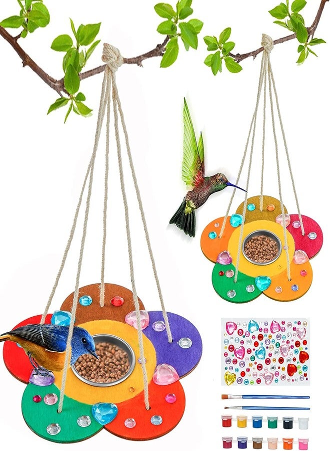 Gooidea Kids Arts and Crafts Bird Feeders for Outside, 2-Pack DIY Wooden Paint Kits Outdoor Toys for Boys & Girls Age 3-5 4-8 8-12 - Image 1