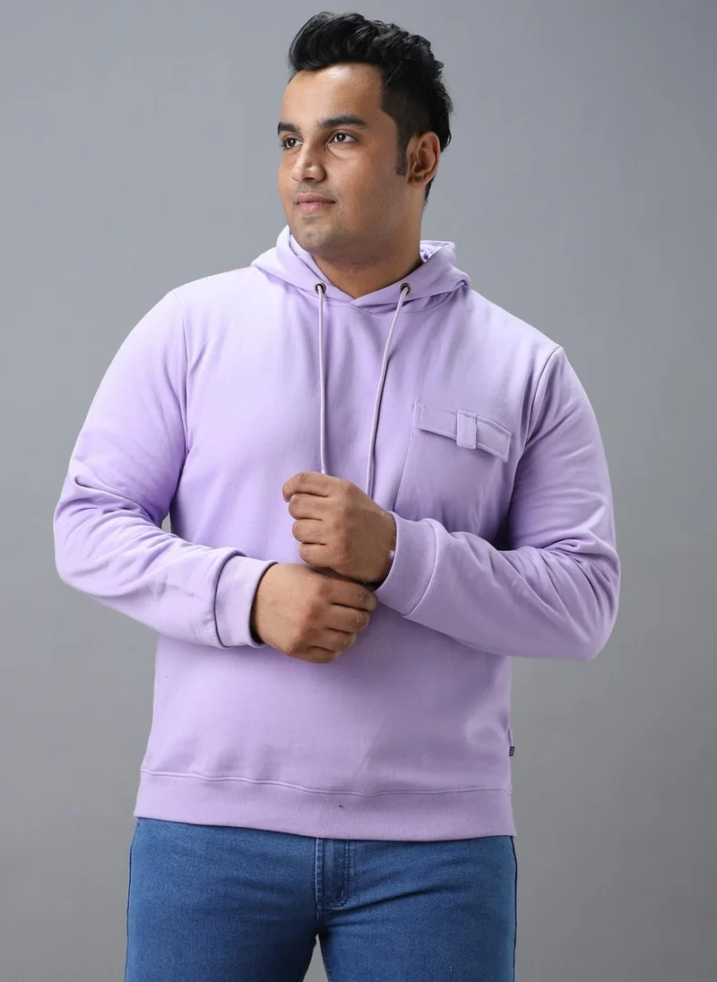 Urbano Fashion  Urbano Plus Men's Purple Cotton Solid Hooded Neck Sweatshirt for Men | Best Price UAE