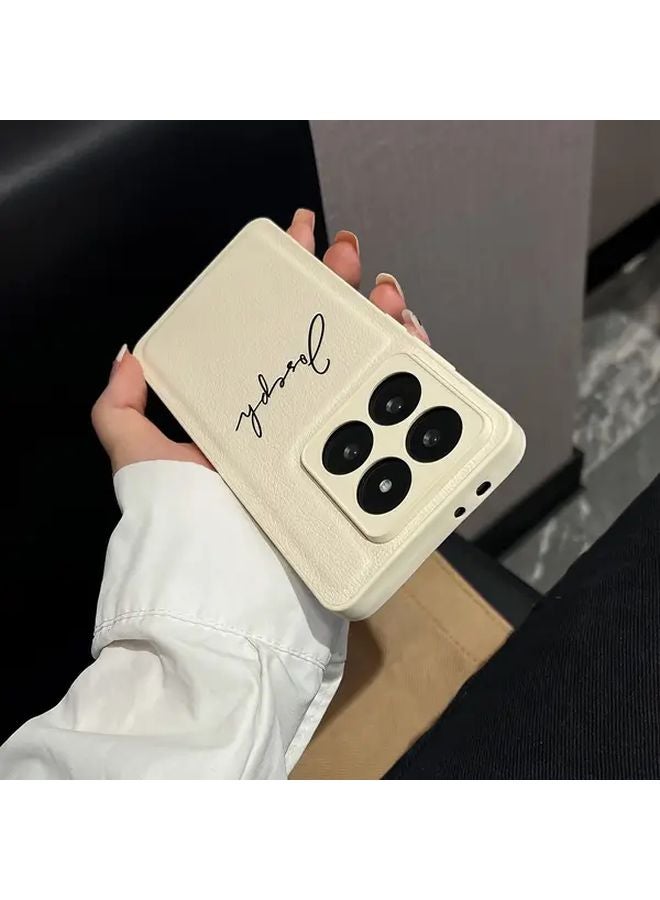 Personalized Heart Shaped Phone Case For Xiaomi Redmi 13C 5G White Color Luxury Faux Leather - Image 1