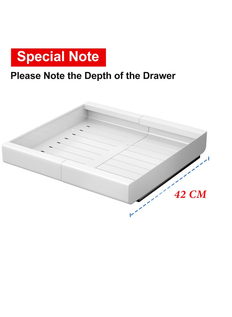 Excefore Pull out Cabinet Organizer, Expandable Pull-Out Cabinet Organizer (32-48cm) - Heavy Duty Slide-Out Drawers with Adhesive Nano Film for Kitchen Base Cabinet Organization and Bathroom Storage  - Image 3