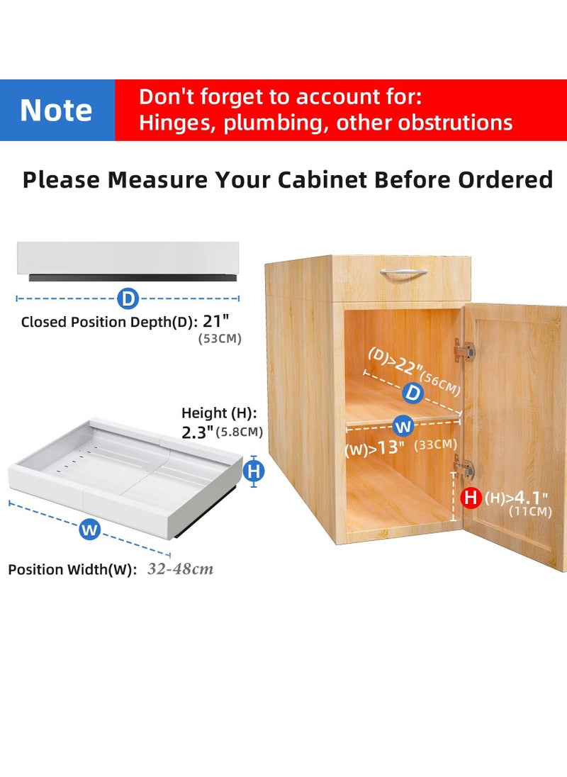 Excefore Pull out Cabinet Organizer, Expandable Pull-Out Cabinet Organizer (32-48cm) - Heavy Duty Slide-Out Drawers with Adhesive Nano Film for Kitchen Base Cabinet Organization and Bathroom Storage  - Image 4