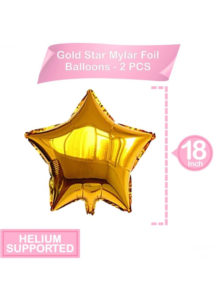 Gold Happy Birthday Balloon Banner Set - Large, Pack of 43 | Star and Heart Mylar Balloons | Pink, Gold and White Latex Balloons | Gold Happy Birthday Decorations | Gold Theme Birthday Party Supplies - Image 5