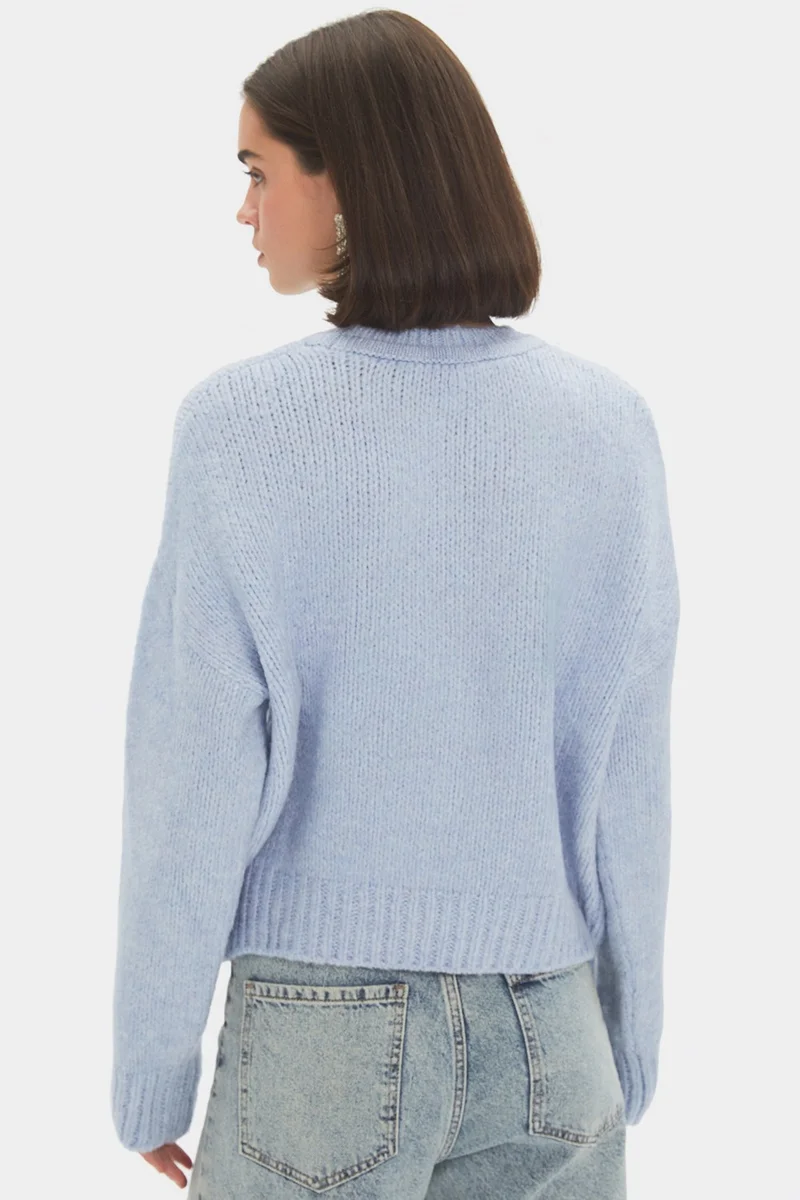 جون Women's Wide Pattern Soft Texture Basic Knitwear Sweater