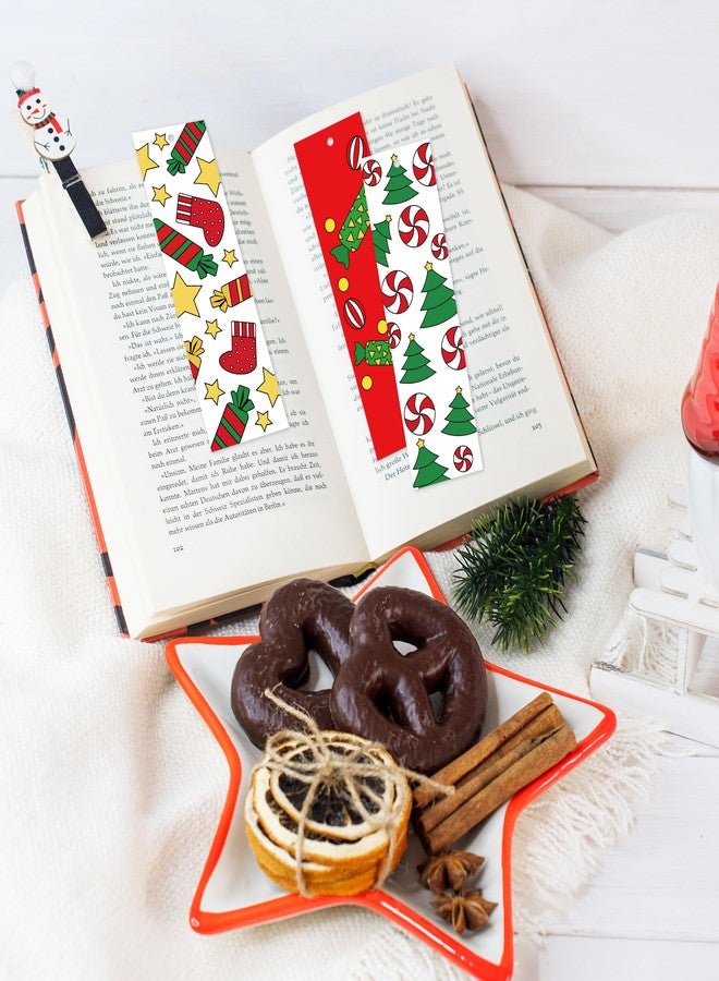 ANGOLIO Color Your Own Bookmarks,Kids DIY Coloring Christmas Party Bookmarks Game Prize Art Craft Supplies Birthday Goodie Bag Fillers Classroom Reading Club Rewards (Christmas Candy) - Image 4