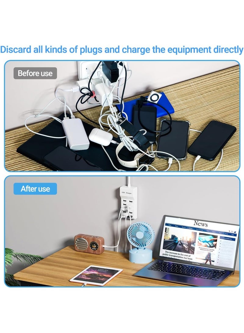 10-Port USB Charging Station Dock – Fast USB Charger Hub with Smart IC, 70.8” Extension Cord, Multi-Device Charging Station for iPhone, iPad, Samsung, Android, Tablets & More - Image 4