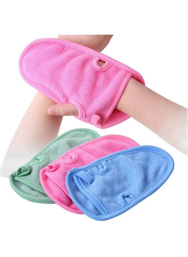 Elandy 3Pcs Adult Bathing Glover Mitts Shower Bathroom Skin Face Body Wash Massage Loofah Scrub Spa Mitt(Color Random) - Image 2