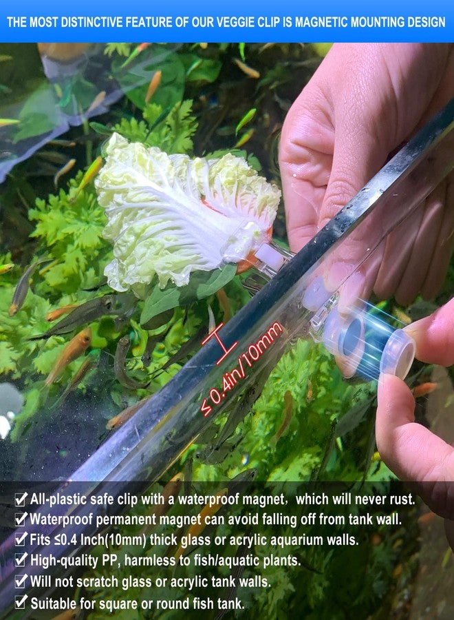 NestBasics Magnetic Aquarium Veggie Clip Plant Feeding nori Seaweed Clip for Saltwater Fish Aquarium Magnet Lettuce Food clamp Fish Accessories-Patented Product (2pcs Magnetic Veggie Clip) - Image 5