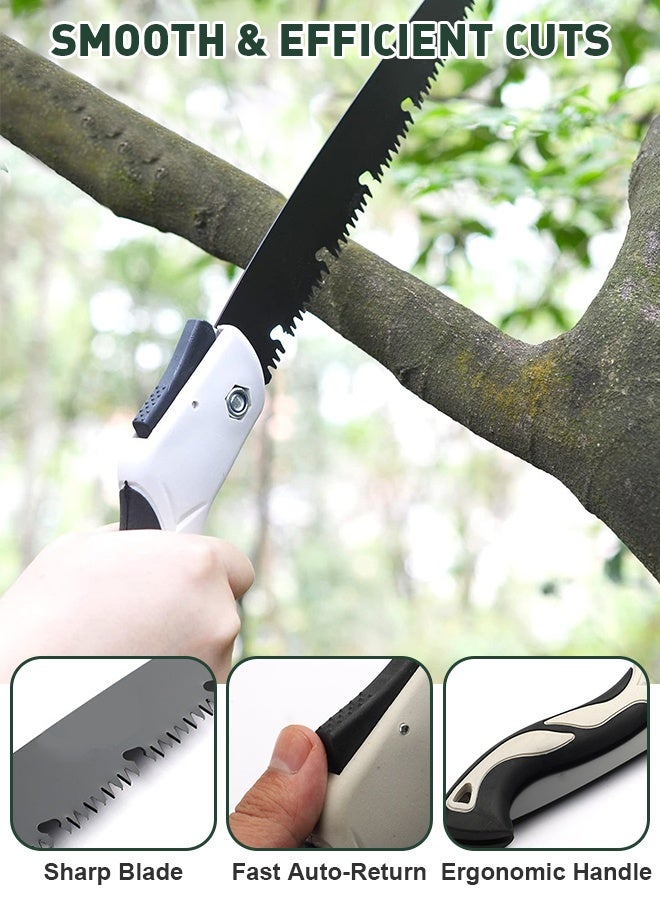 أوبتيا مجموعة أدوات قص الحديقة الكاملة المكونة من 5 قطع مع مقصات تقليم ومقصات ساوي قابلة للطي، مقصات تقليم من الفولاذ المقاوم للصدأ للزهور والأعشاب والفروع الصغيرة - مجموعة أدوات البستنة المريحة - Image 3