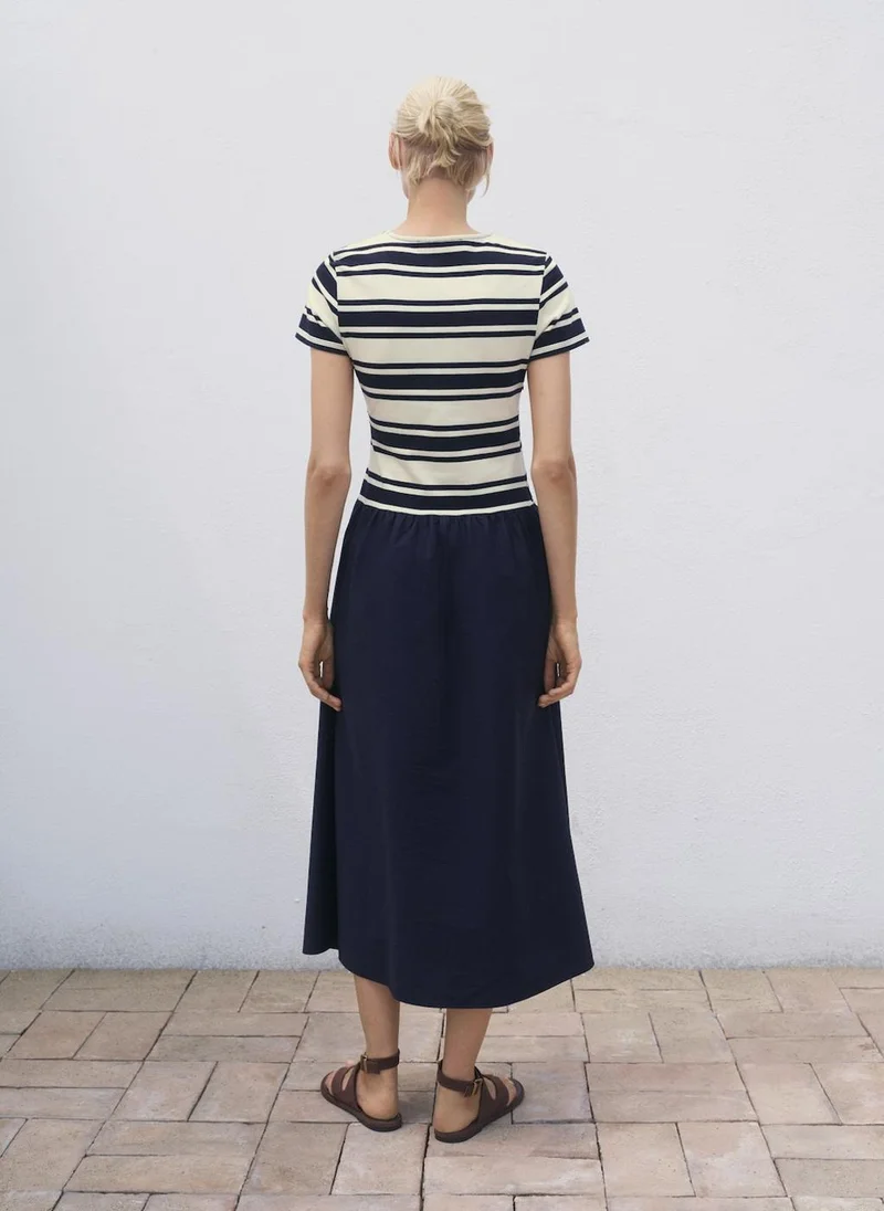 MANGO Mixed striped dress
