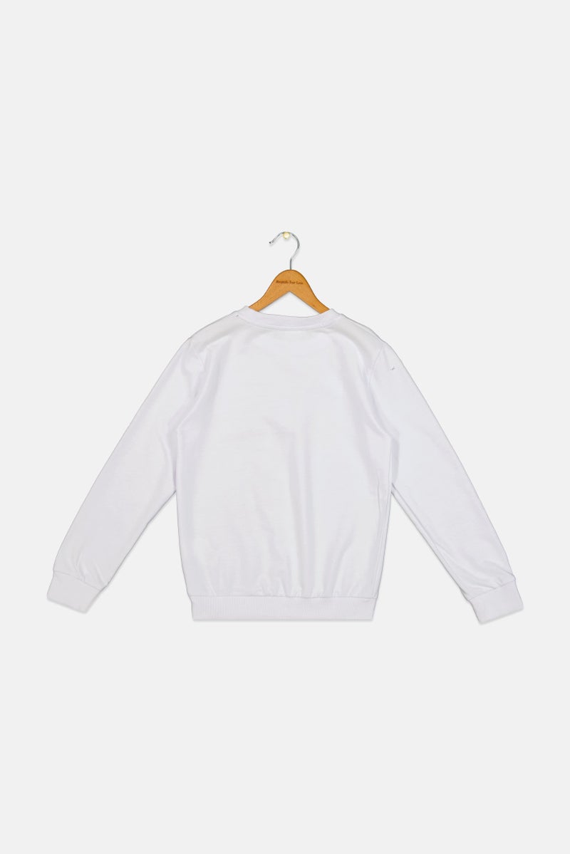 Disney Kids Boy Mickey And Friends Long Sleeve Sweatshirt, White - Image 3