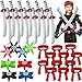 Deekin 48 Pcs Ninja Karate Party Favors Include Inflatable Sword Throwing Foam Star Toys Karate Headband for Ninja Theme Party Decoration Supplies Goodie Bag Filler Gift Costume Accessories - Image 4