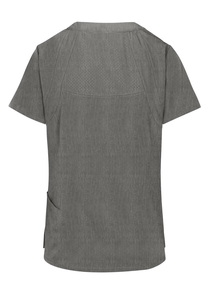 Natural Uniforms طقم سكراب للنساء من يونيفورمز الطبيعية بخصر مرن مع أحجام عادية وصغيرة (رمادي فاتح، متوسط) - Image 3