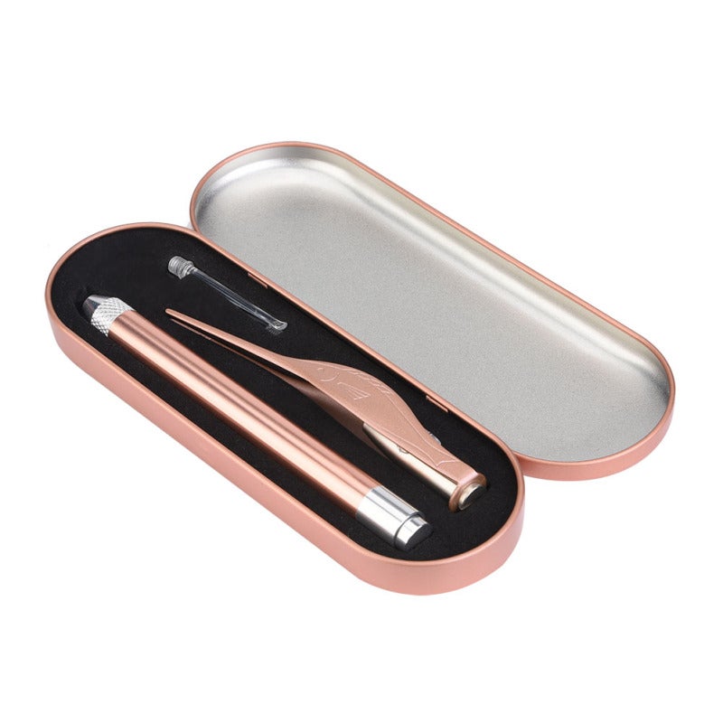 Safe Ear Pick Rose Gold Stainless Steel Kit with Luminous Light - Anti-Slip Handle Tweezers for Kids Ear Wax Removal - Image 5