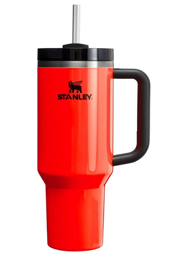 ستانلي كوب ستانلي كوينشر H2.0 مع ماصة، سعة 40 أونصة | غطاء فلوستيت بثلاثة أوضاع | متوافق مع حامل أكواب للسفر | كوب معزول من الفولاذ المقاوم للصدأ | خالٍ من مادة BPA | برتقالي نيون - Image 1